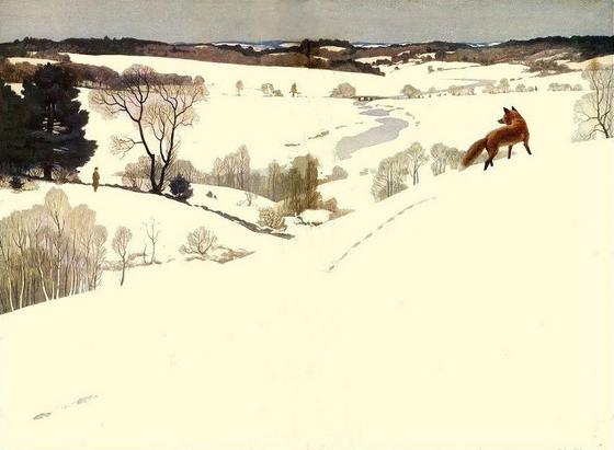 N. C. Wyeth fox in winter